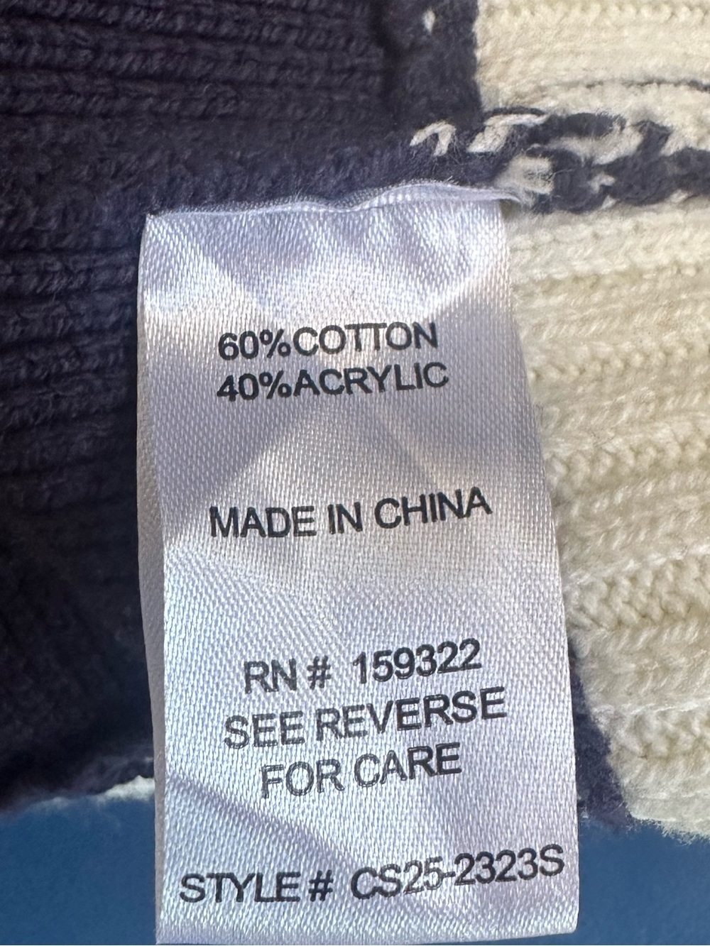 Central Park West Chloe Knit Bomber Navy White Cable Medium EUC! - Picture 9 of 9